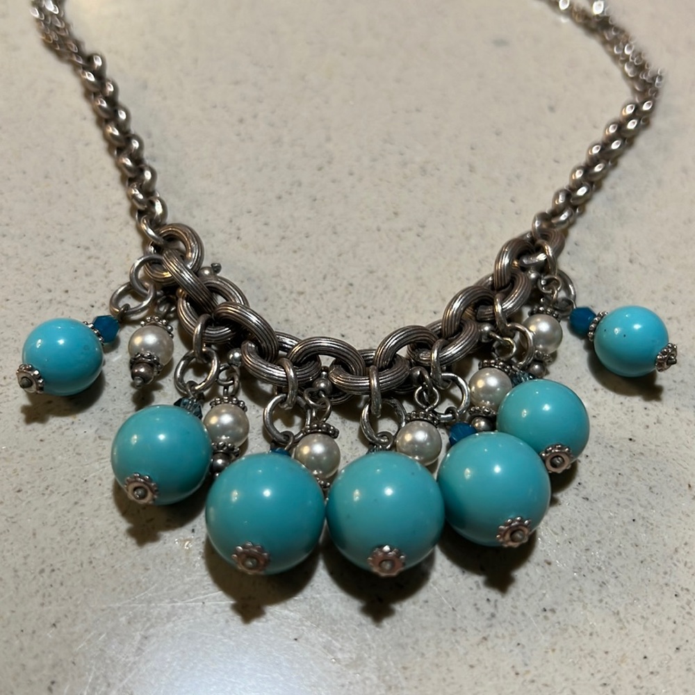 Brighton Turquoise Beaded Necklace with Pearls
